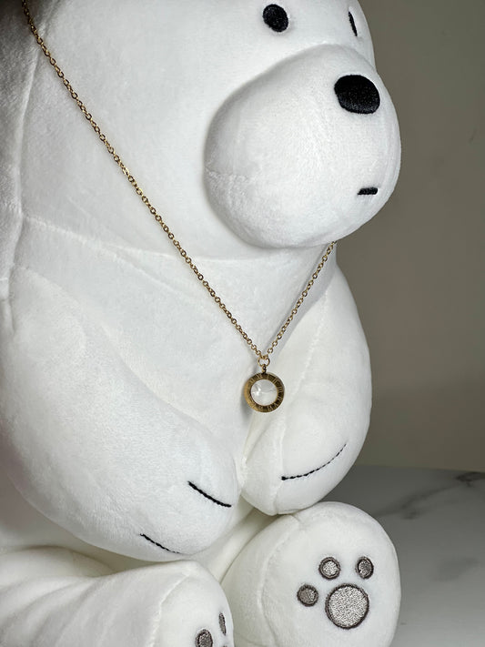 Roman Two Sided B&W Pendant Necklace