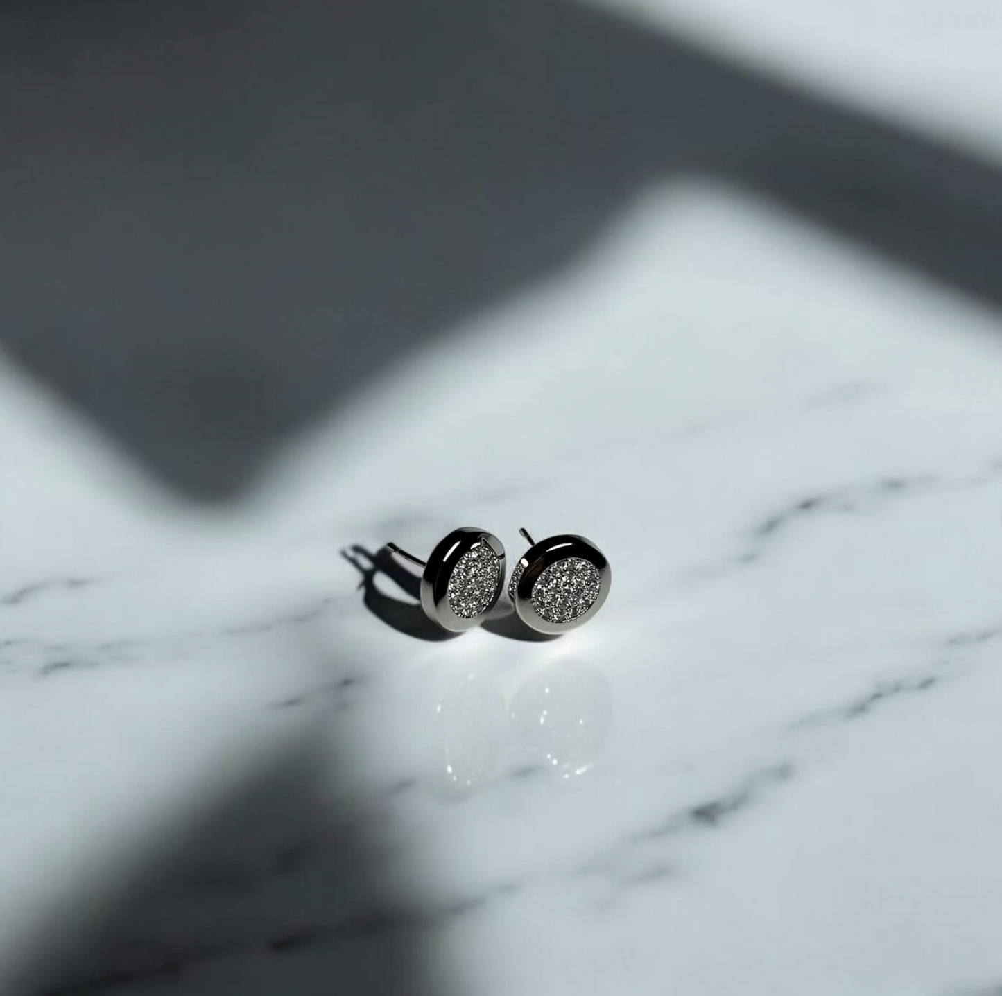White Stone Stud Earrings