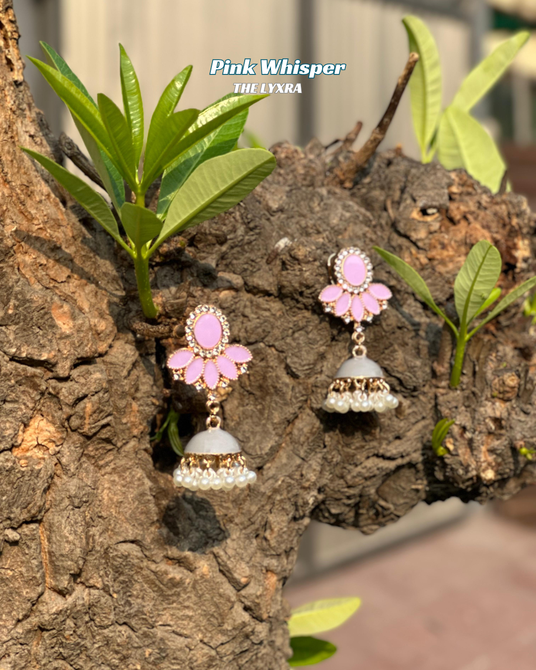 Pink Whisper Jhumkas