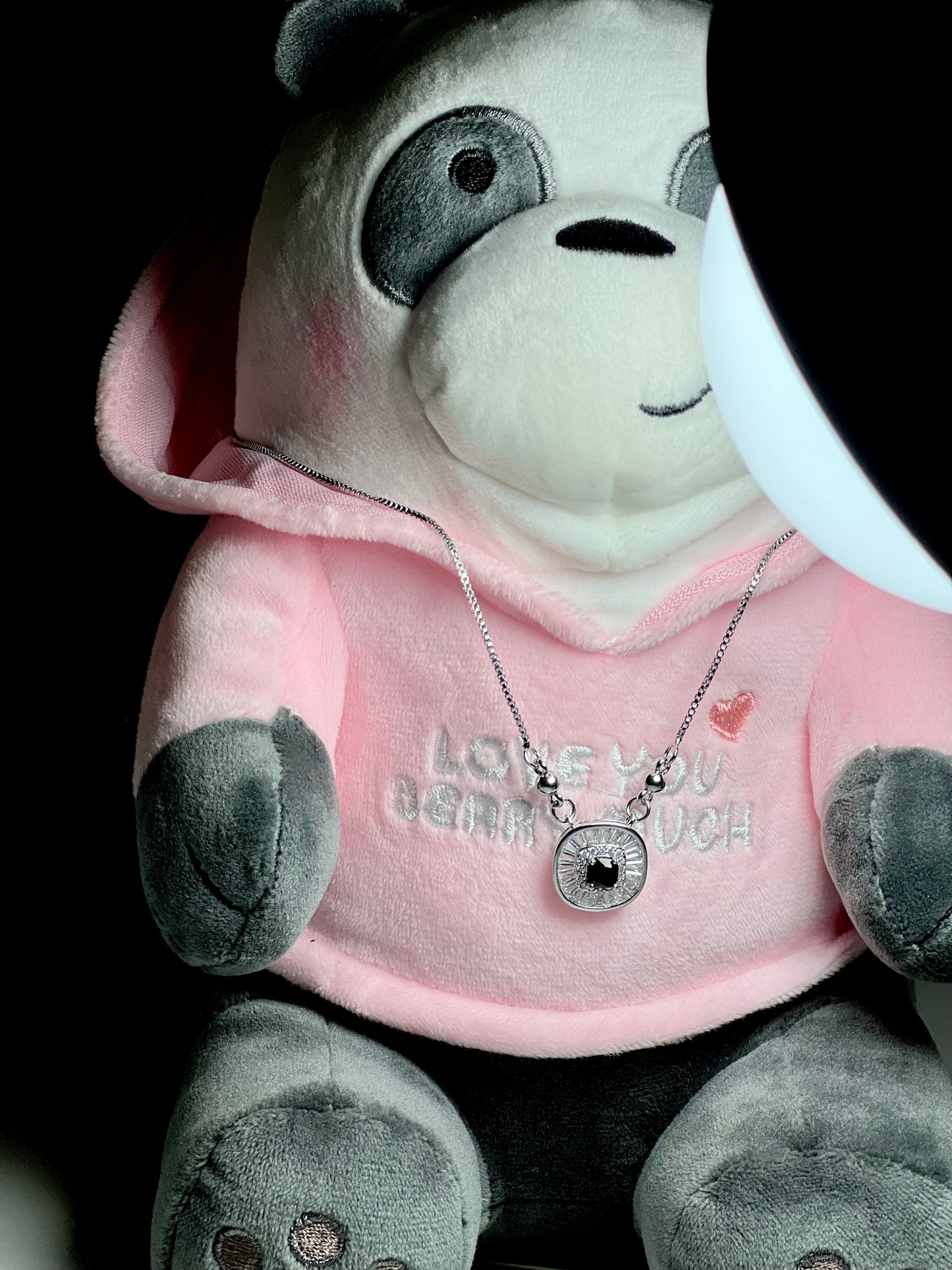 Square White Stone Pendant Necklace