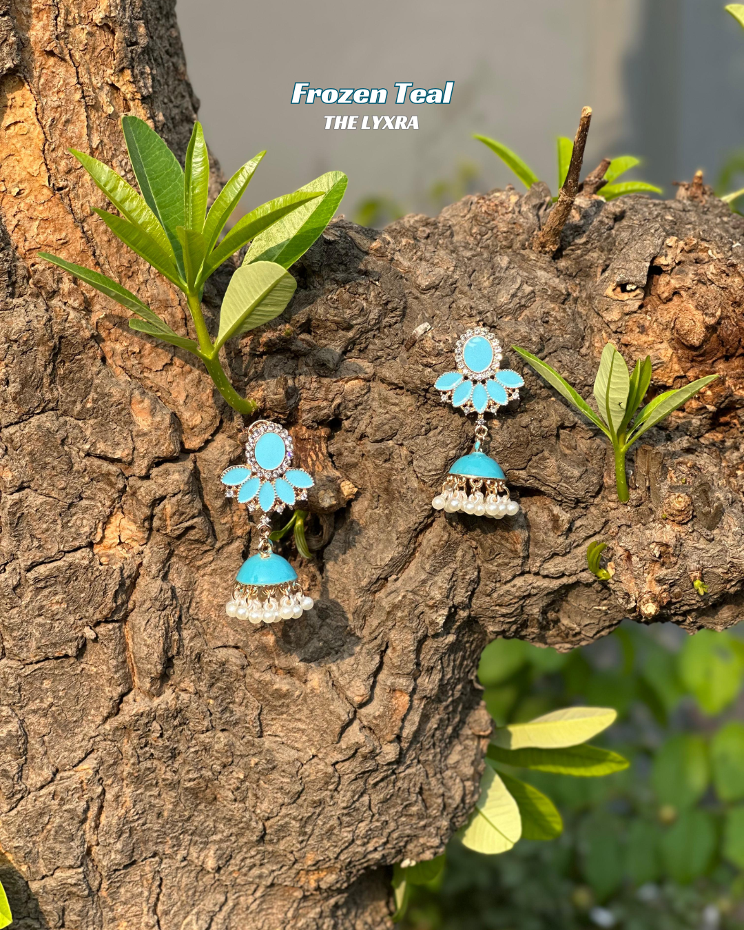 Frozen Teal Jhumkas